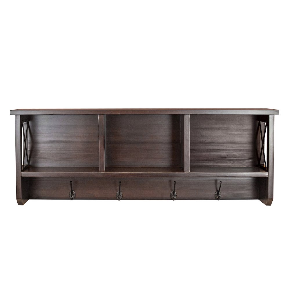 Decorative Coat Rack and Storage Accent Rack in Espresso. Picture 1