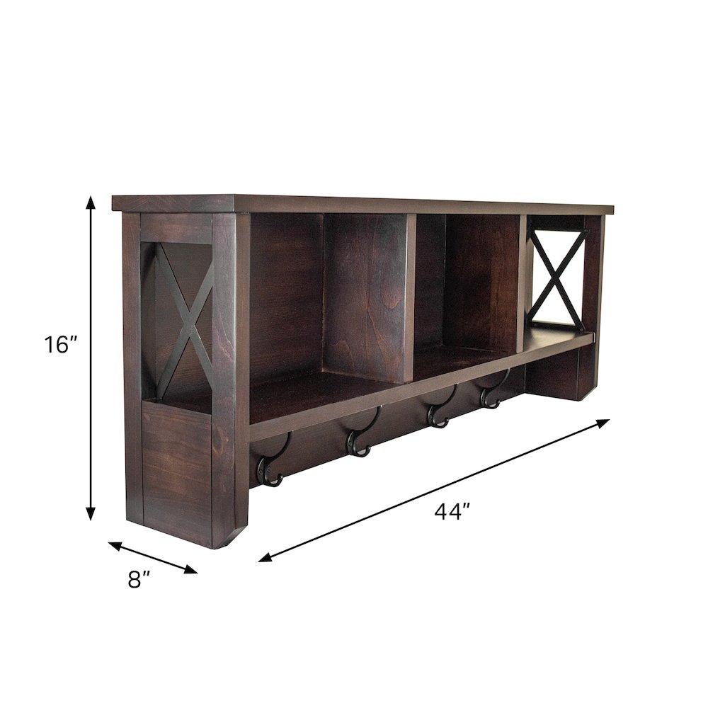Decorative Coat Rack and Storage Accent Rack in Espresso. Picture 2