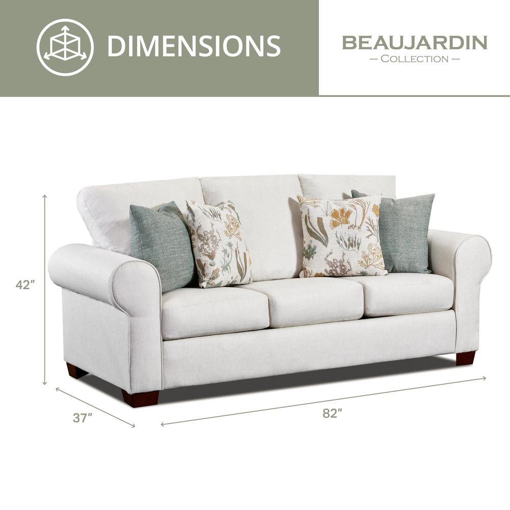 Living Room Beaujardin Sofa with Four Throw Pillows. Picture 2