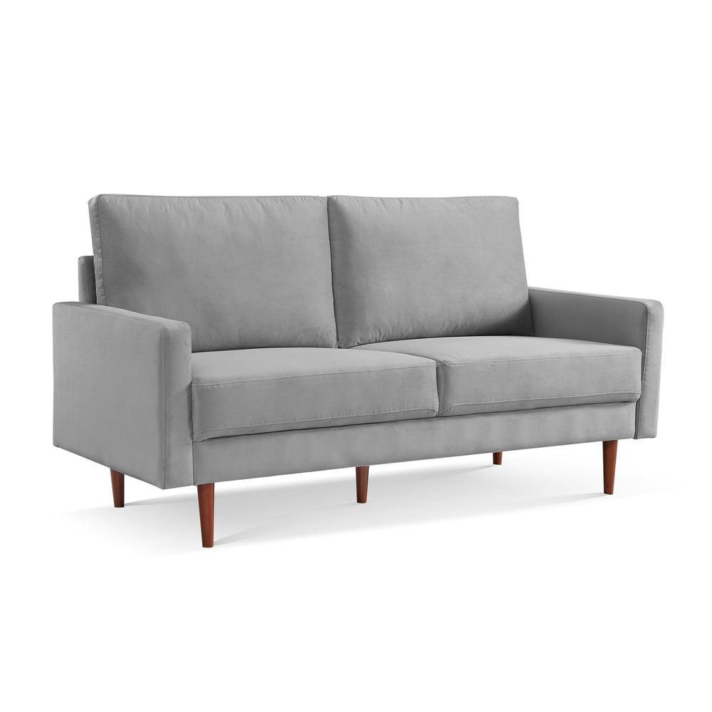 69 Inch Wide Upholstered Two Cushion Sofa with Square Arms. Picture 1
