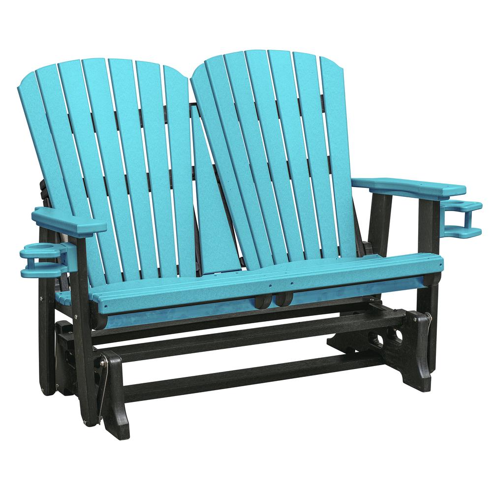 OS Home and Office Dual Fan Back Glider in Aruba Blue with a Black Base. Picture 2