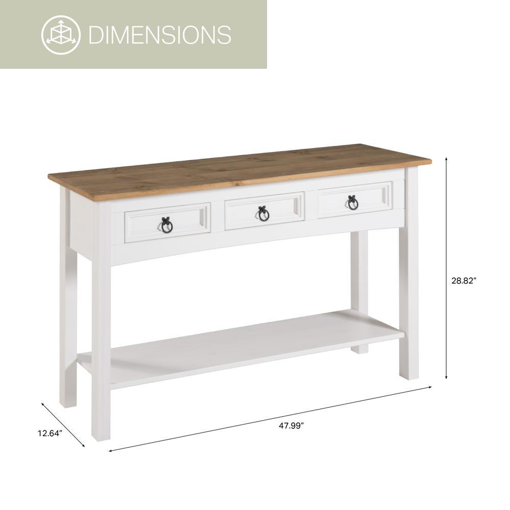 Model COW933 Cottage Series Wood Hall Table in Corona Snow. Picture 2