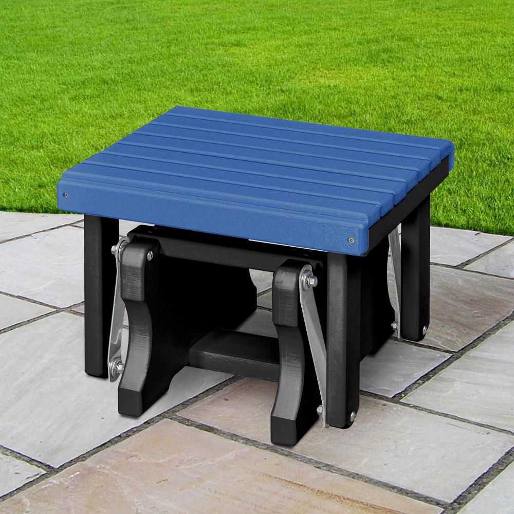Gliding Ottoman in Blue and Black. Picture 2