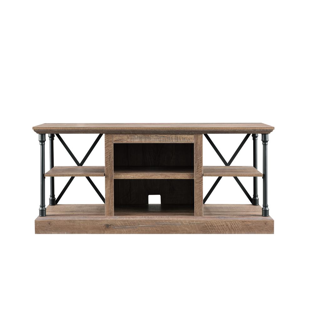 OS Home Model 6592 Contemporary Architecture Media Console in Rough Sawn Birch Finish.. Picture 2