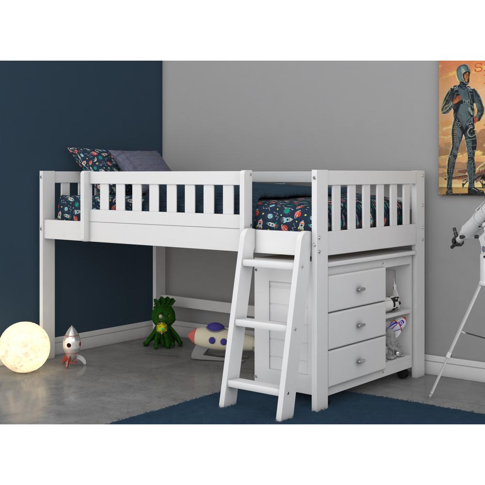 OS Home and Office Model 80204-2A Casual White Chest with Three Drawers. Picture 2