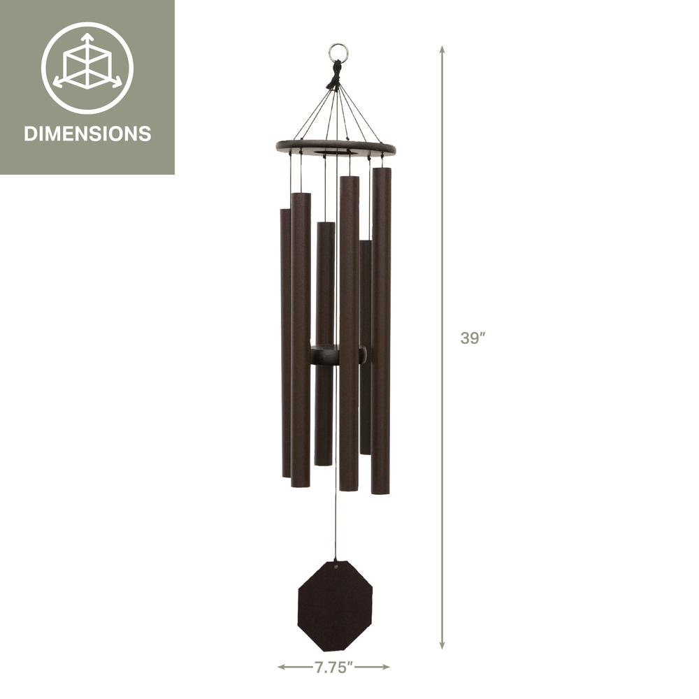 Wind Chime made with powder coated Aluminum tubes in Textured Copper. Picture 2