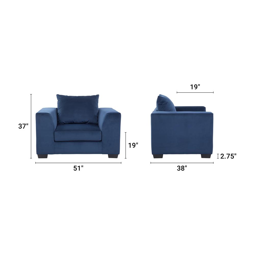 American Furniture Classics Blue Fabric Oversized Chair /w Rolled Arms. Picture 5