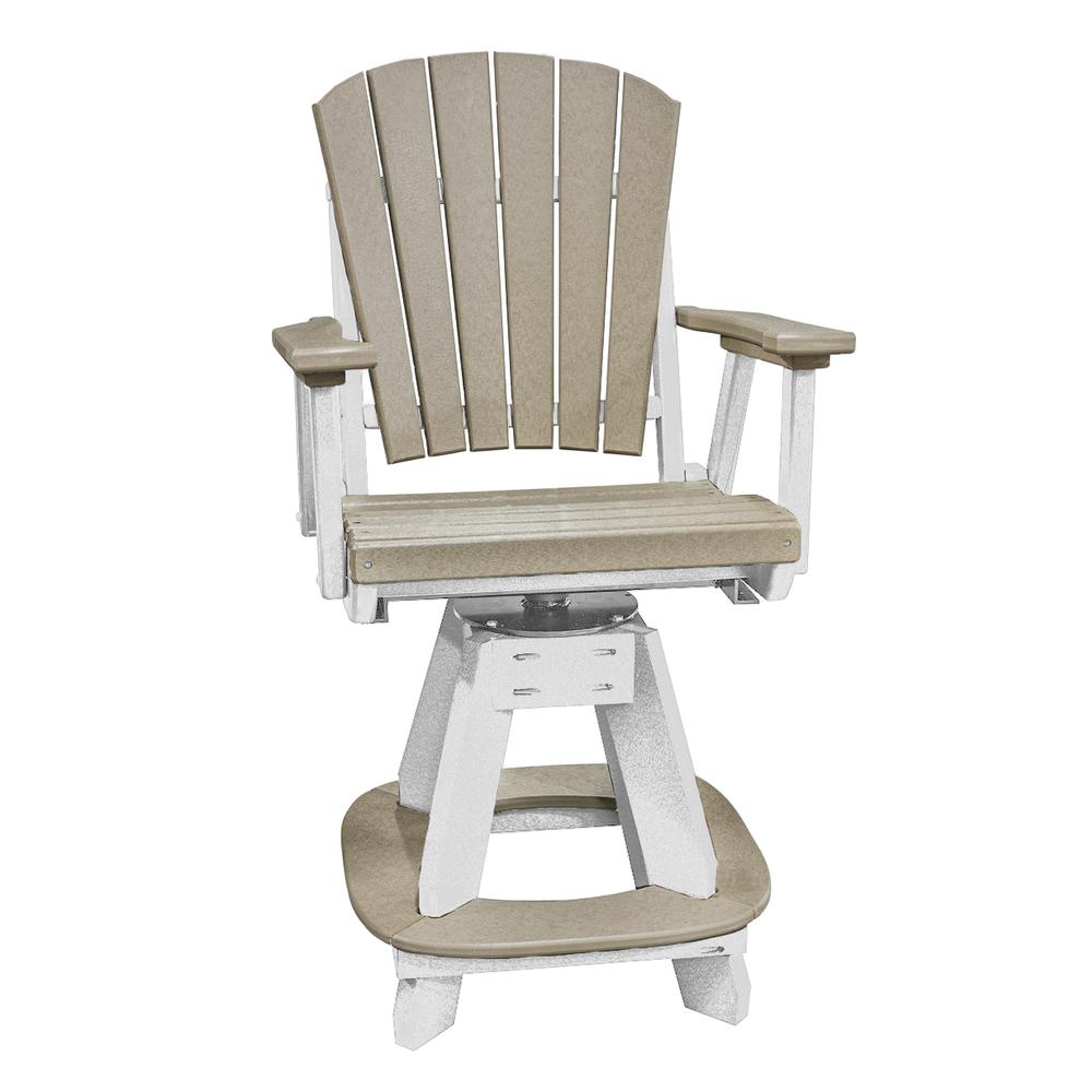 OS Home and Office Model 130-C-WWWT Counter Height Swivel Arm Chair in Weatherwood on a White Base. Picture 1