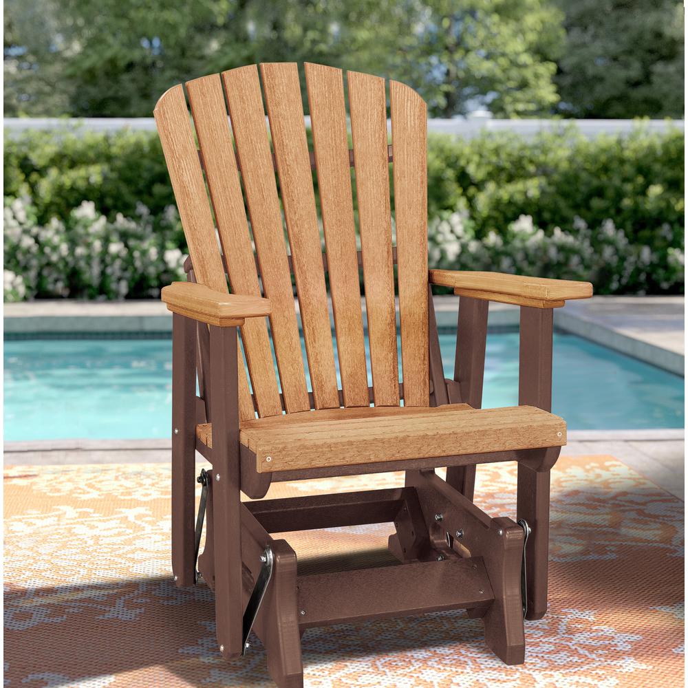 Fan Back Glider Made in the USA- Cedar, Tudor Brown. Picture 2