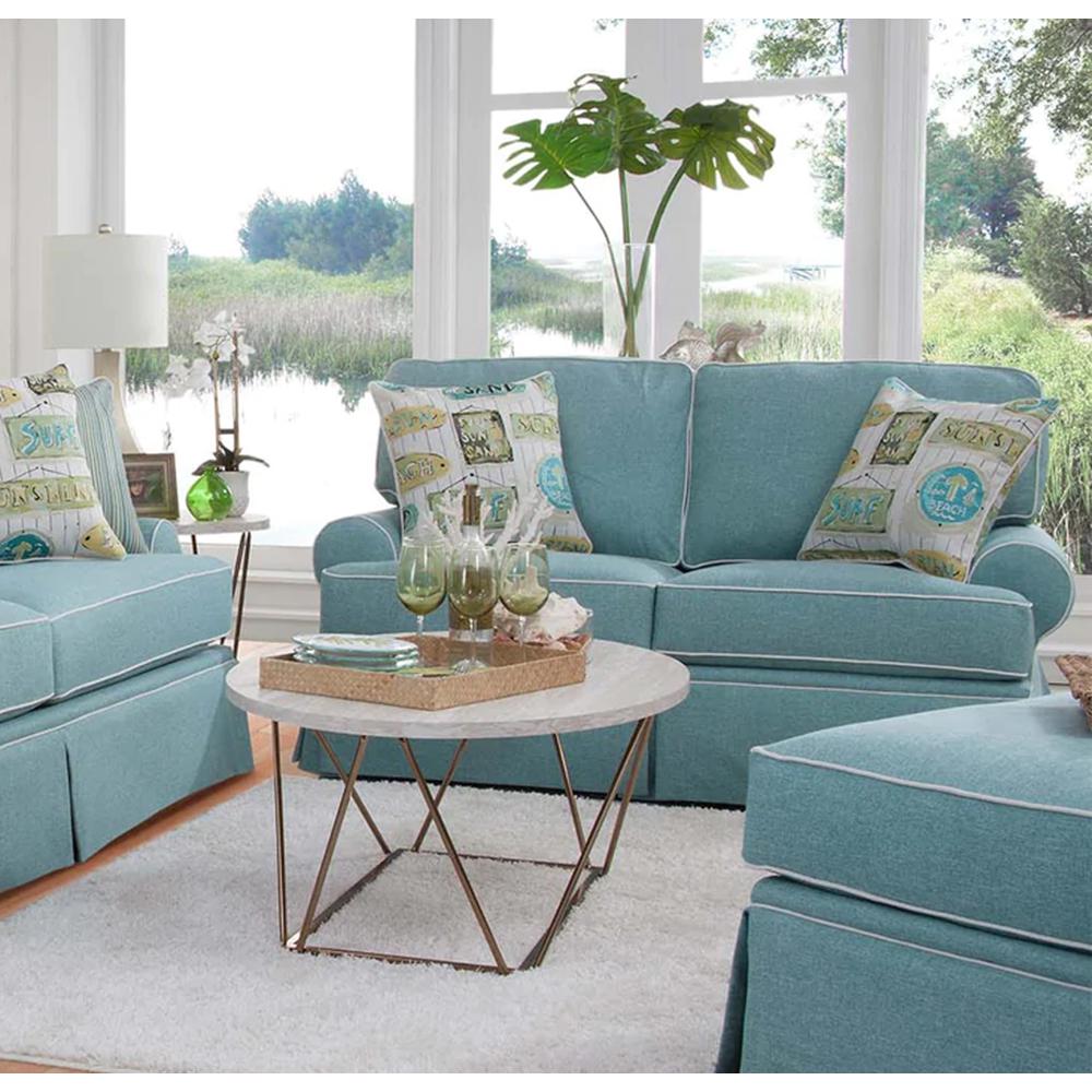 American Furniture Classics Loveseat with Four Accent Pillows. Picture 3