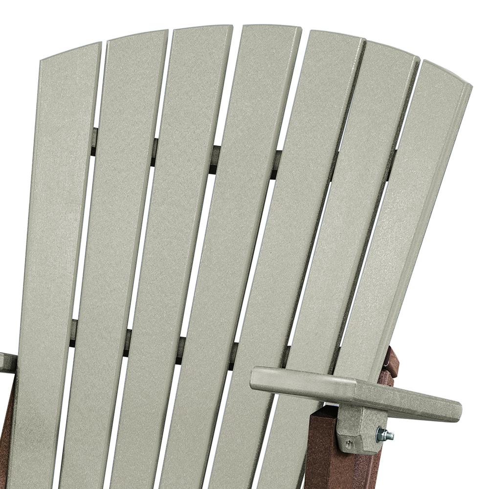 Fan Back Folding Adirondack Chair Made in the USA- Weatherwood, Tudor Brown. Picture 4