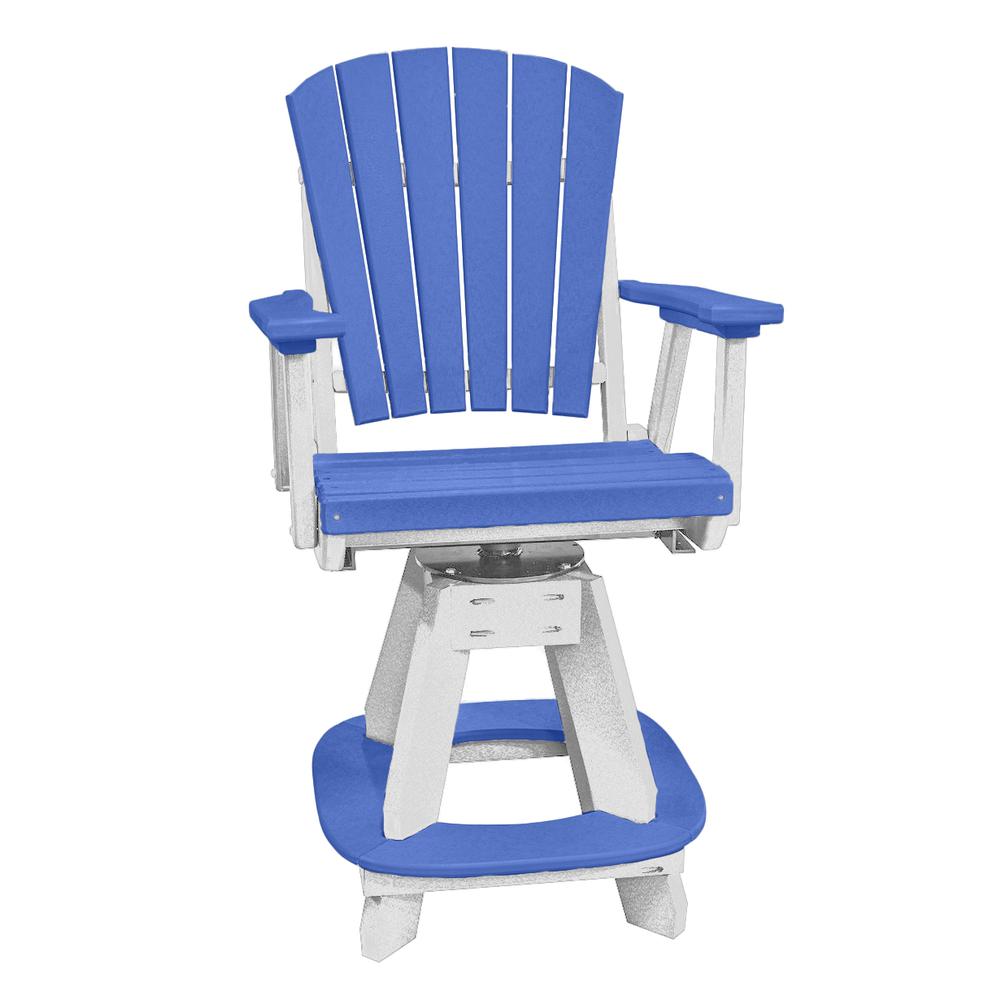 OS Home and Office Model 130-C-BW Counter Height Swivel Arm Chair in Blue on a White Base. Picture 1