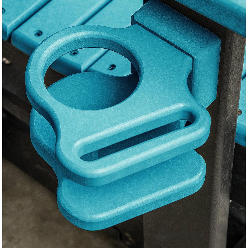 OS Home and Office Dual Fan Back Glider in Aruba Blue with a Black Base. Picture 5