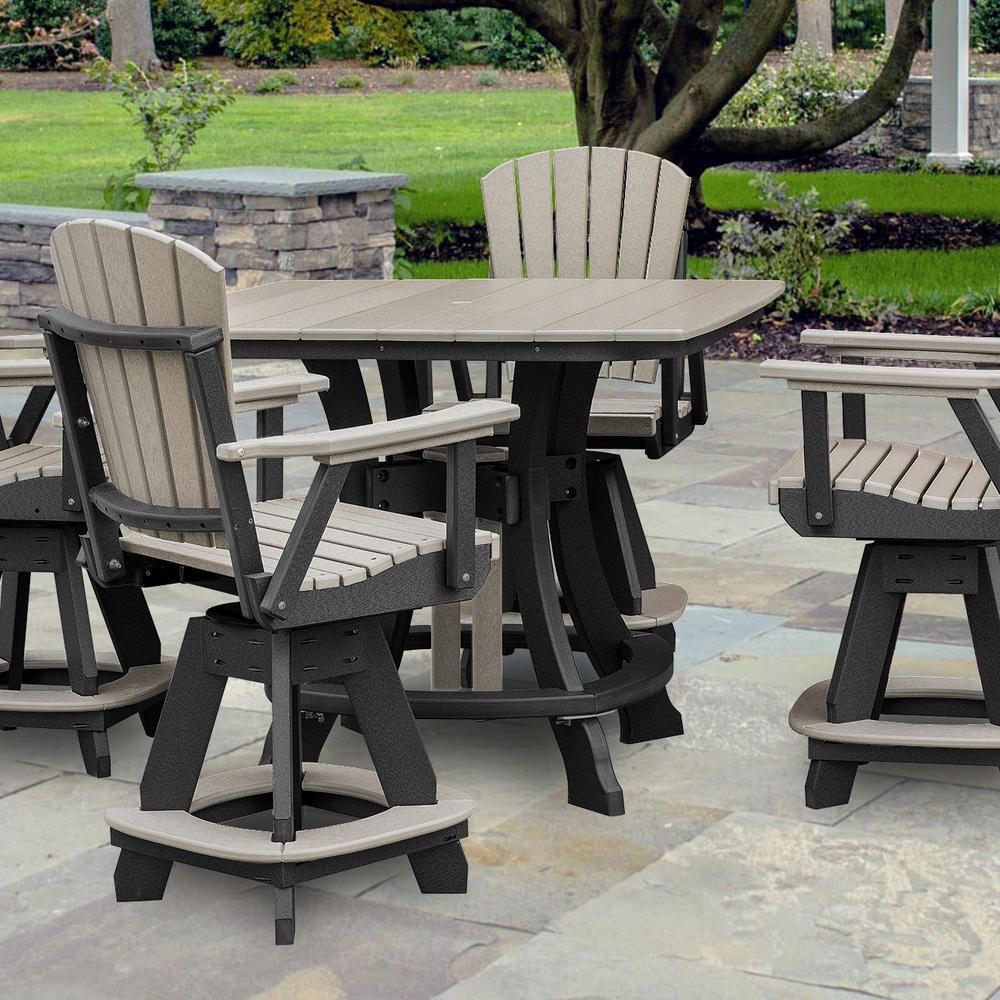 OS Home and Office Model 44S-C-WWBK Counter Height Square Table in Weatherwood with Black Base. Picture 5