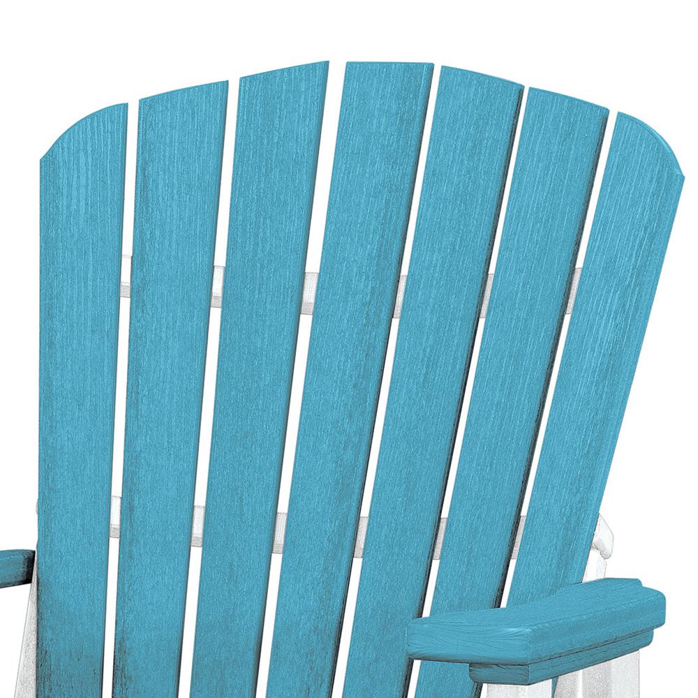 OS Home and Office Model 515ARW-K Double Glider with Center Table in Aruba Blue with a White Base, Made in the USA. Picture 4