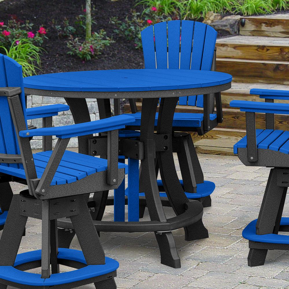 OS Home and Office Model 44R-C-BBK Counter Height Round Table in Blue with Black Base. Picture 5