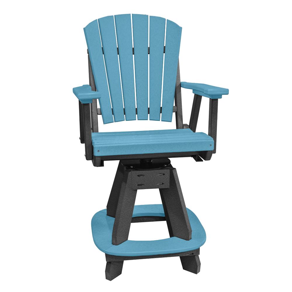 OS Home and Office Model CS130ARB-K Five Piece Square Counter Height Dining Set in Aruba Blue on a Black Base. Picture 4