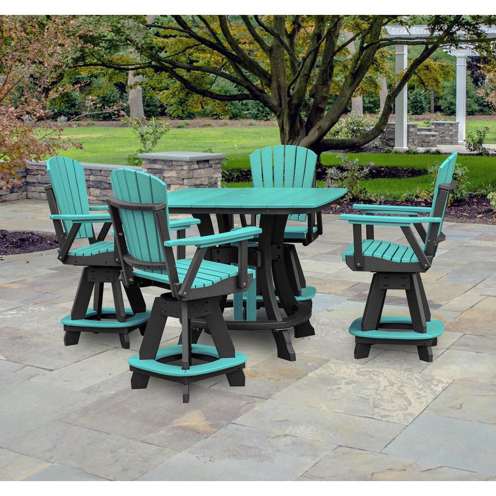OS Home and Office Model 130-C-ARB Counter Height Swivel Arm Chair in Aruba Blue on a Black Base. Picture 7