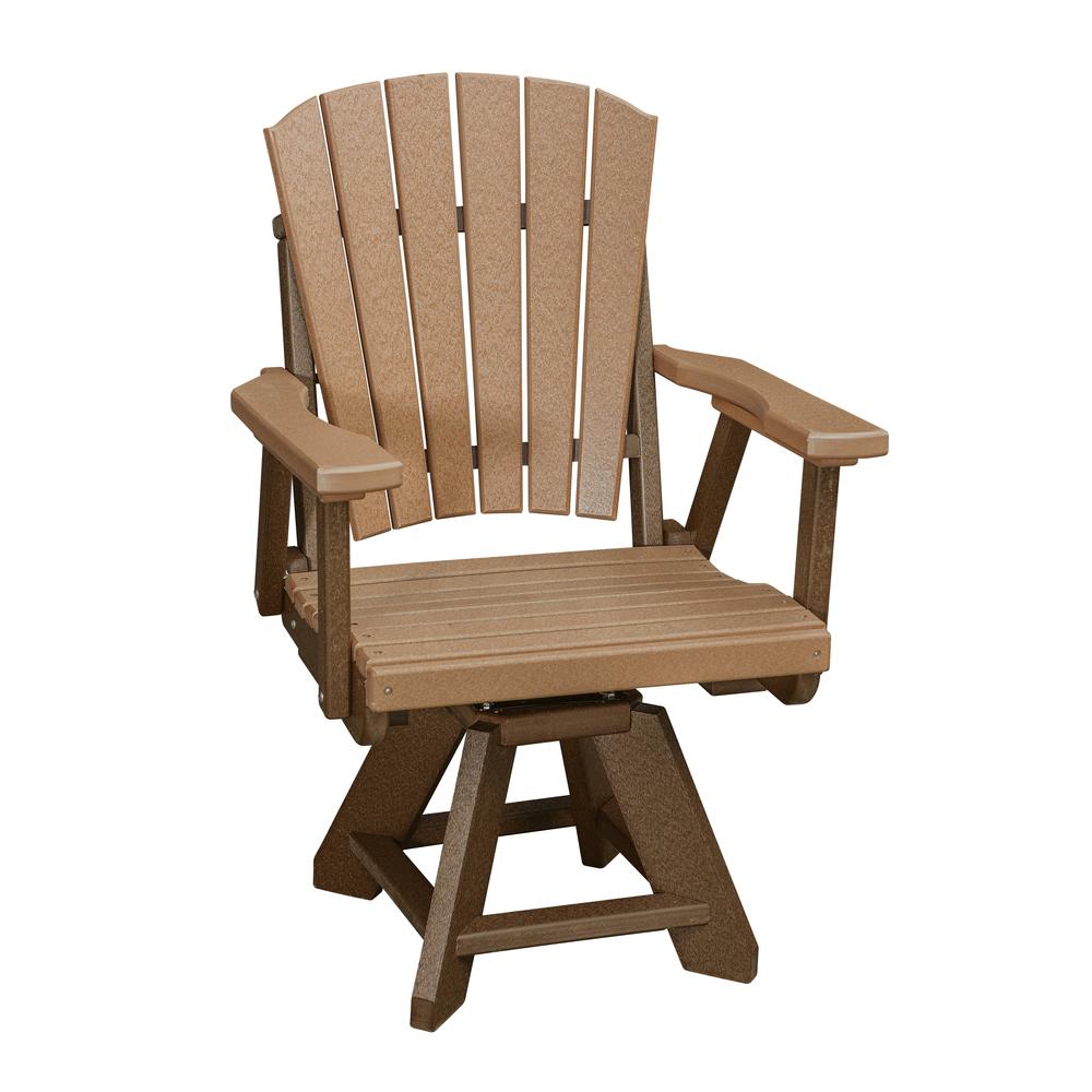 Dining Height Swivel Arm Chair in Cedar with a Tudor Brown Base. Picture 1