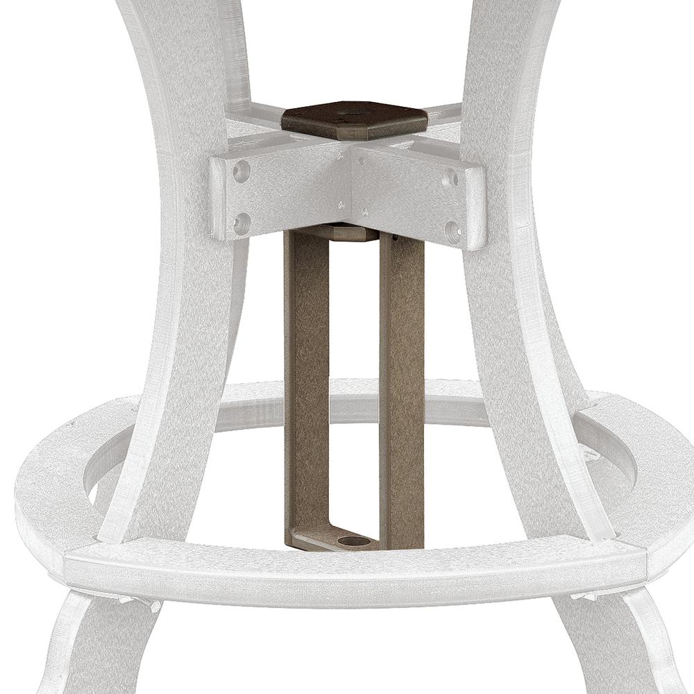 OS Home and Office Model 44R-C-WWWT Counter Height Round Table in Weatherwood with White Base. Picture 2