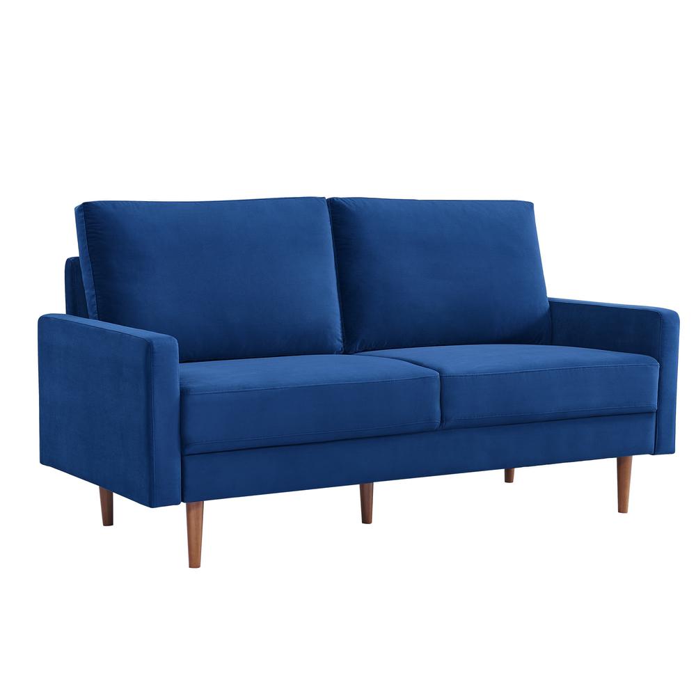 69 Inch Wide Upholstered Two Cushion Sofa with Square Arms. Picture 2