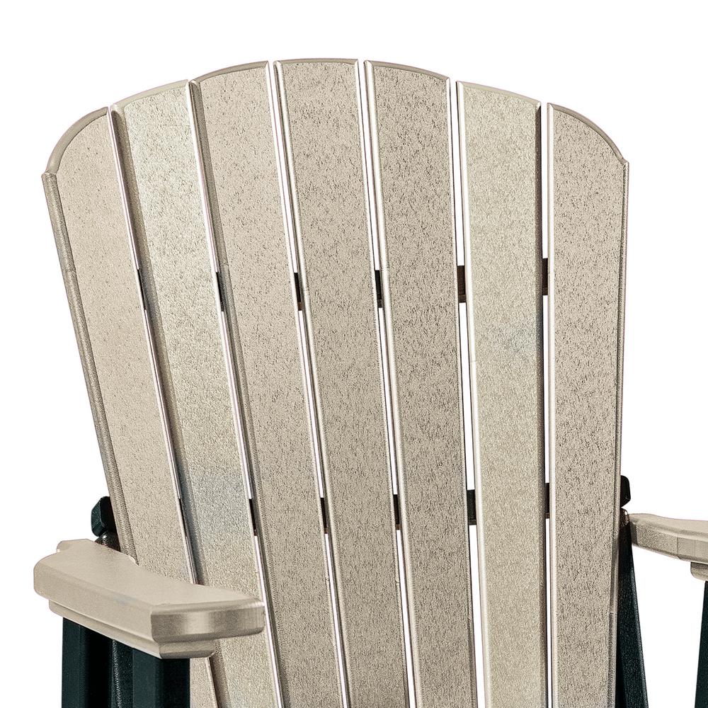 OS Home and Office Model 516WWBK Fan Back Balcony Glider in Weatherwood with a Black Base, Made in the USA. Picture 4