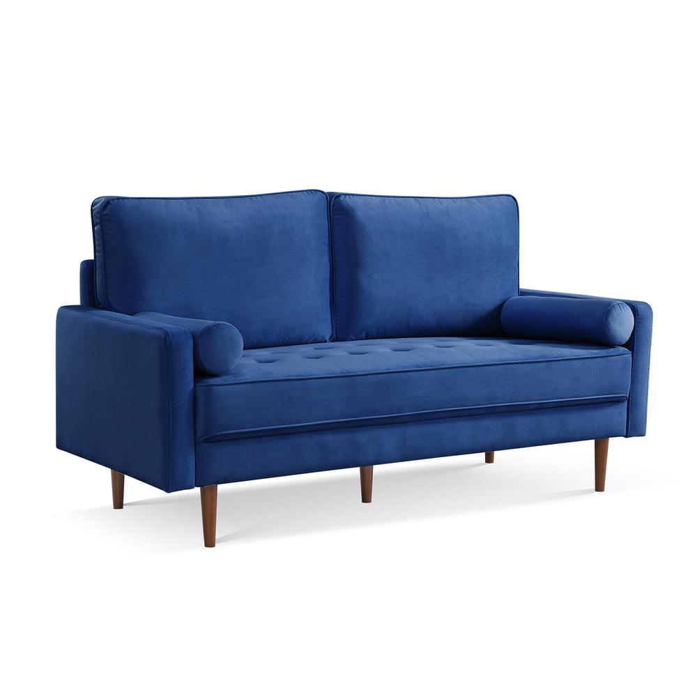 69 Inch Wide Upholstered Two Cushion Sofa with Bolster Pillows. Picture 2