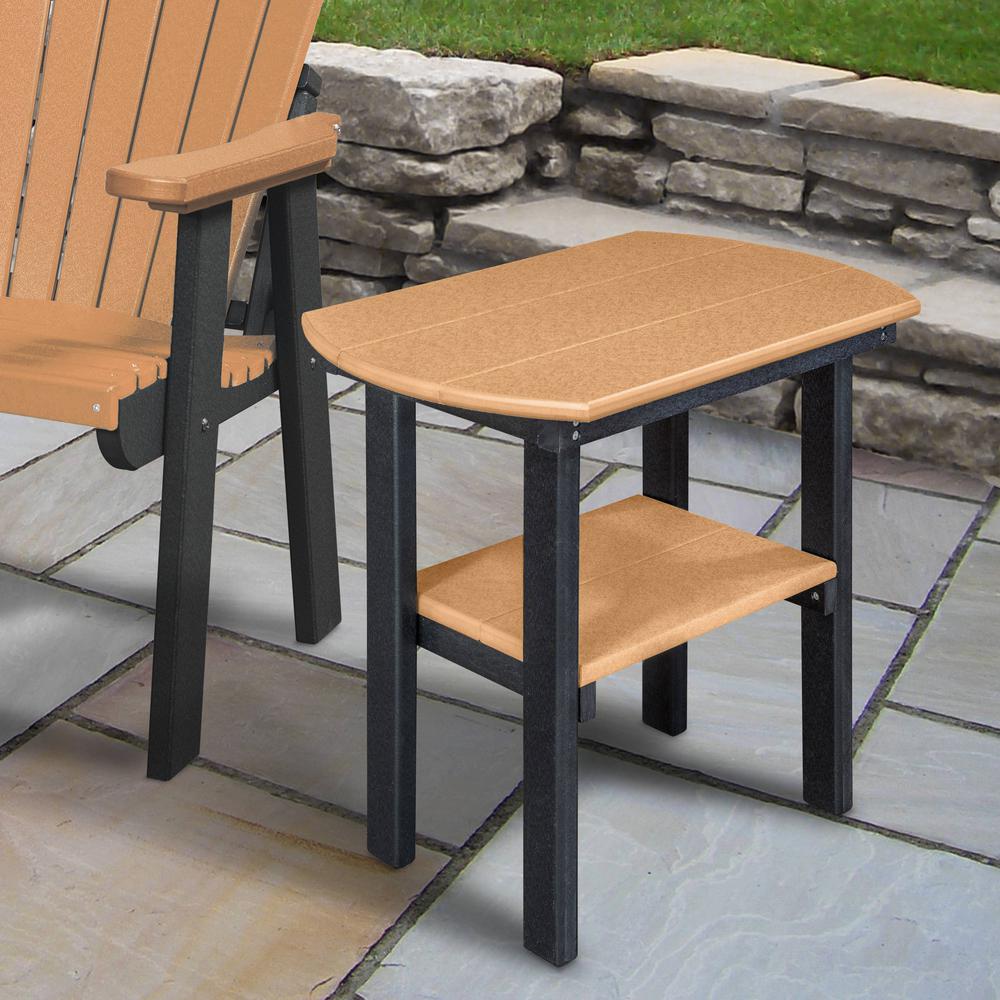 OS Home and Office Model 525CBK Oval End Table in Cedar with a Black Base, Made in the USA. Picture 1