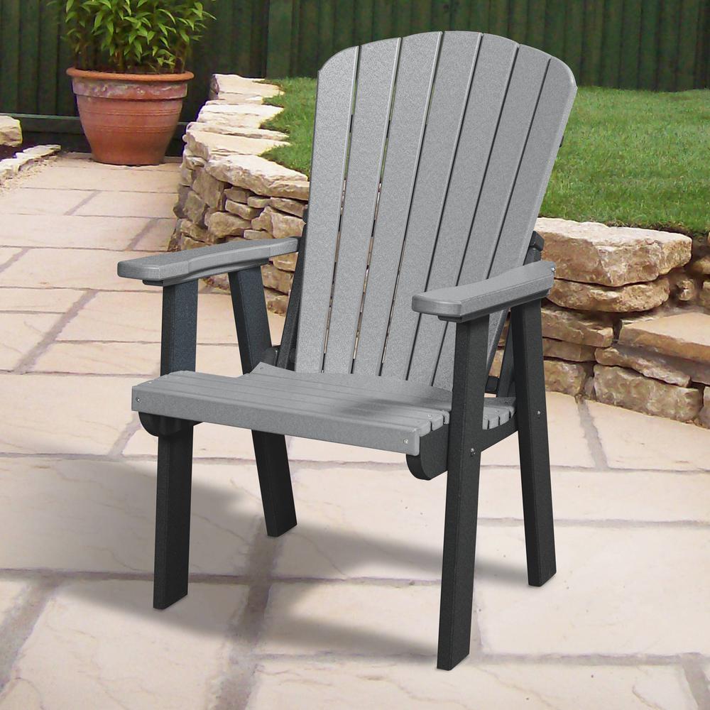 OS Home and Office Model 511LGB Fan Back Chair in Light Grey with a Black Base, Made in the USA. Picture 1