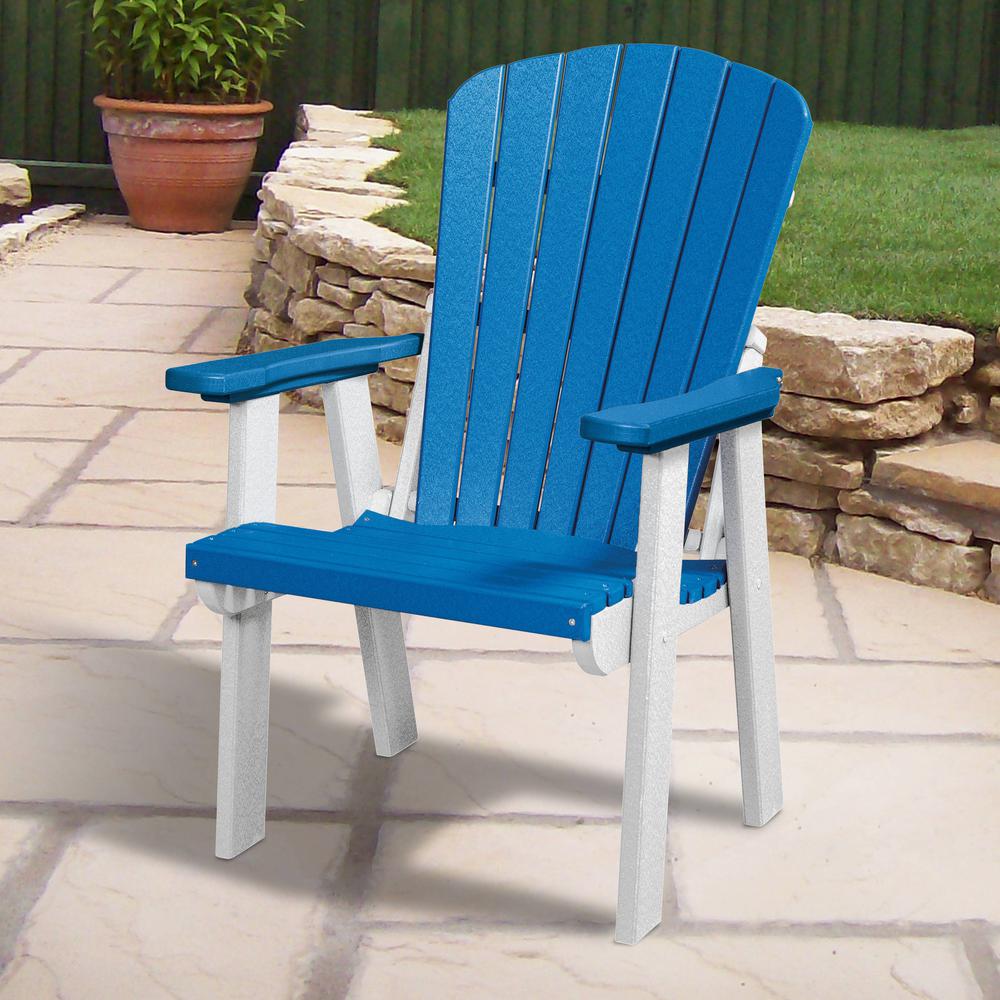 OS Home and Office Model 511BW Fan Back Chair in Blue with a White Base, Made in the USA. Picture 1