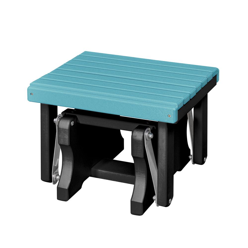 Gliding Ottoman in Aruba Blue and Black. Picture 1