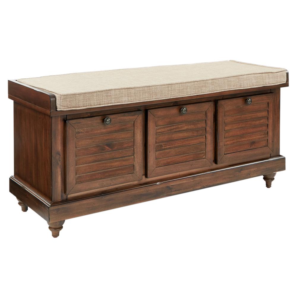 Dover Storage Bench in Distressed Brown ASM, DOV-DB. Picture 1