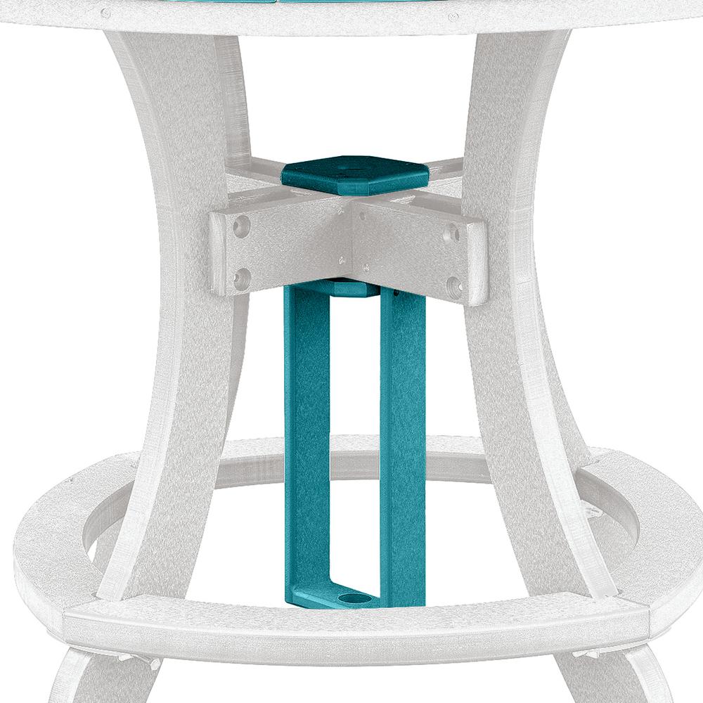 OS Home and Office Model 44R-C-ARW Counter Height Round Table in Aruba Blue with White Base. Picture 2