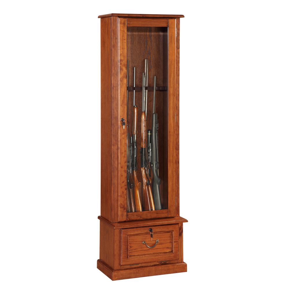 600, 8 Gun Cabinet with locking tempered glass door and locking drop down door.. Picture 1