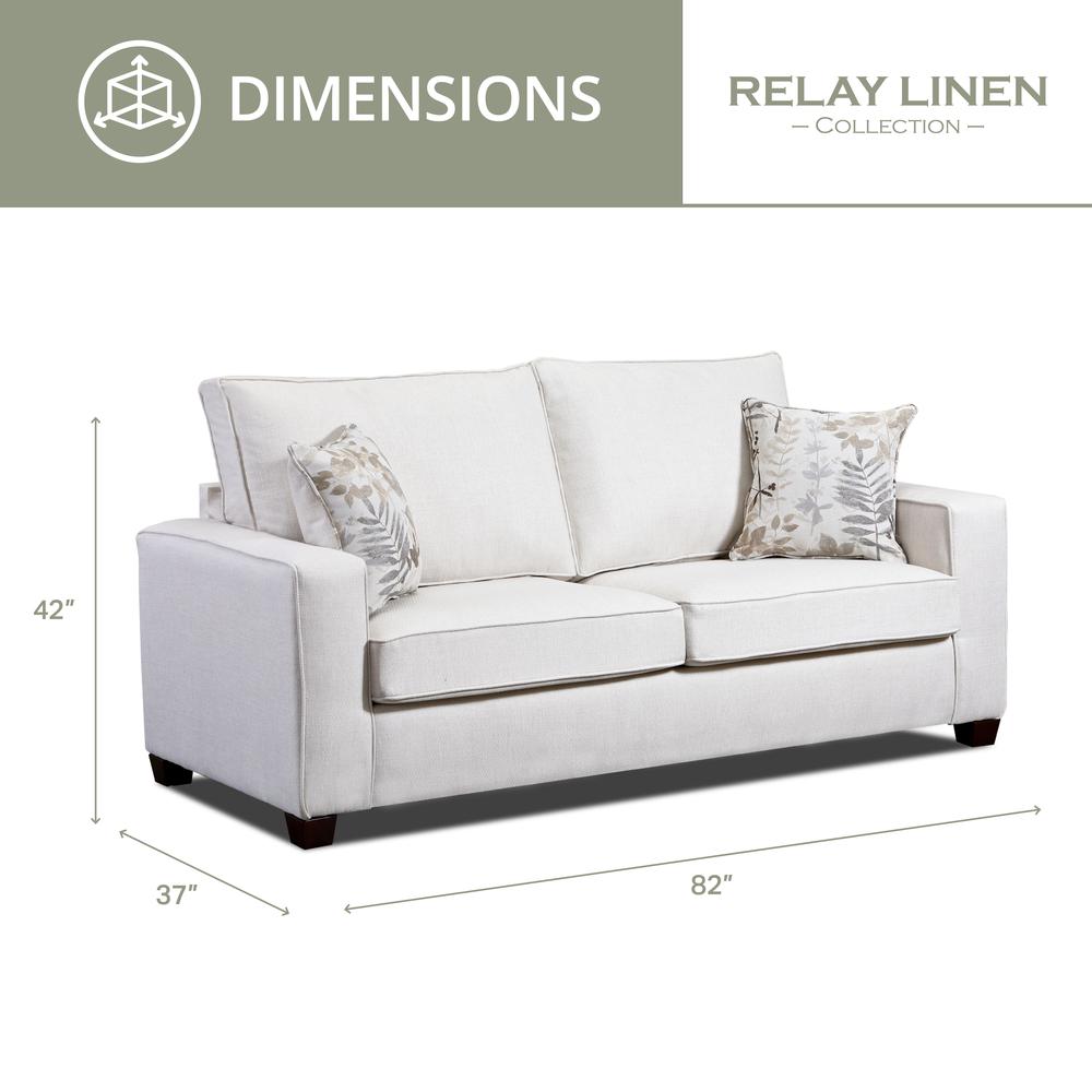 Living Room Relay Linen Sofa with Two Throw Pillows. Picture 2