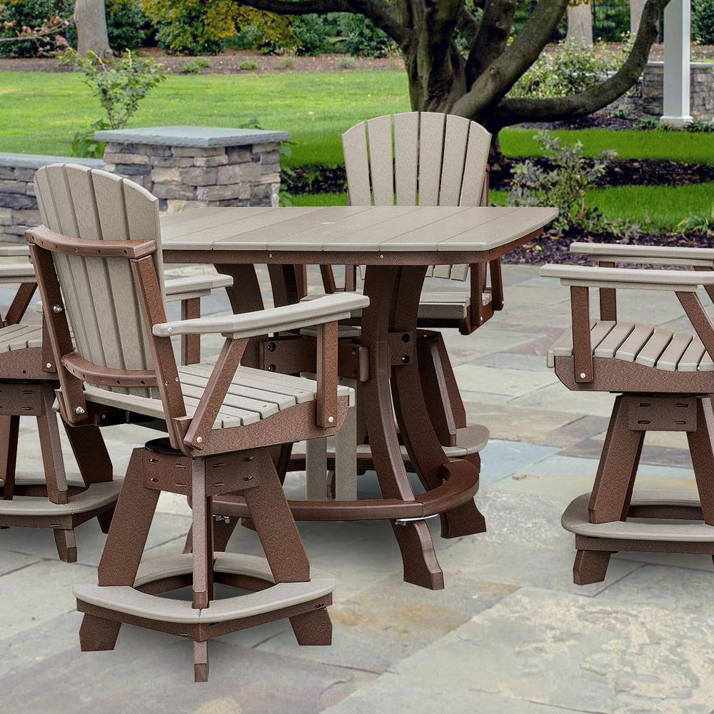 OS Home and Office Model 44S-C-WWTB Counter Height Square Table in Weatherwood with Tudor Brown Base. Picture 5