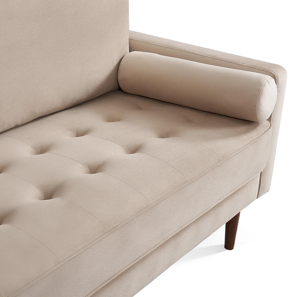 57 Inch Wide Upholstered Two Cushion Loveseat with Bolster Pillows. Picture 10