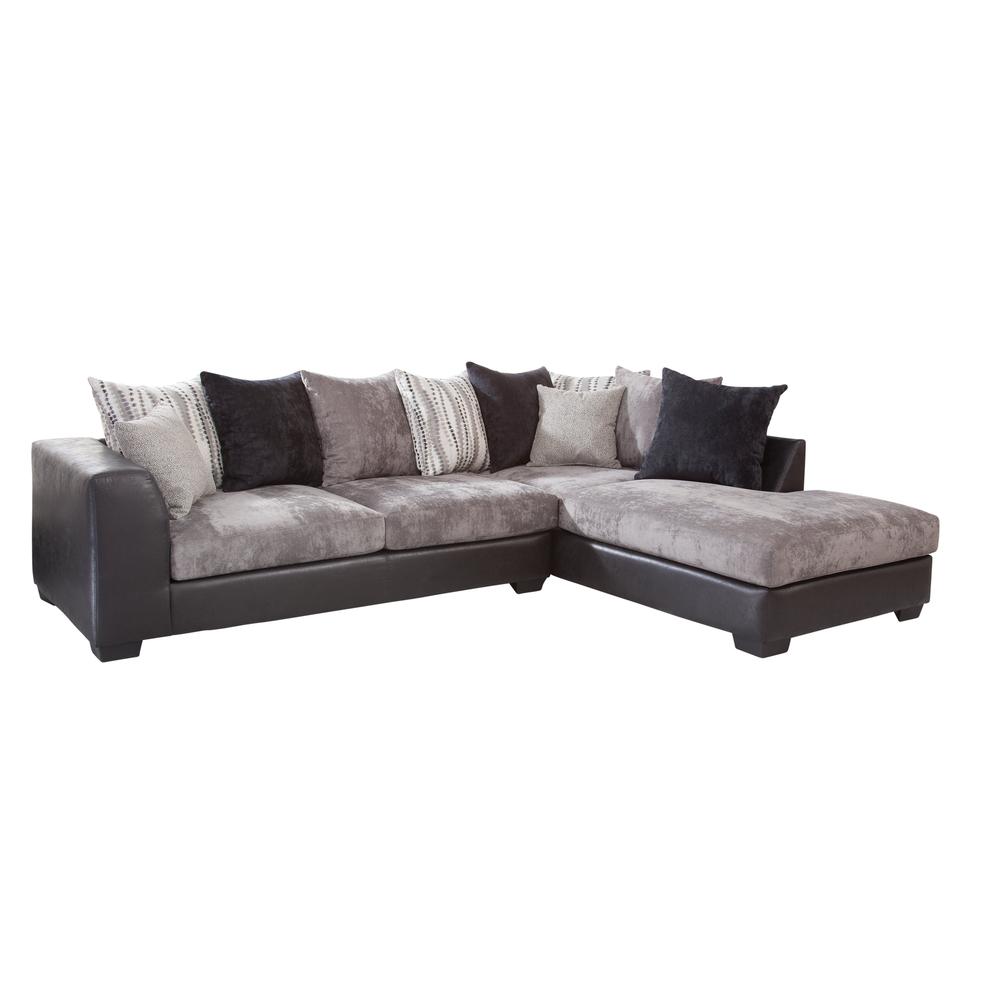 American Furniture L Shaped Sectional Sofa with 8 Back Pillows and 2 Accent Pillows. Picture 1