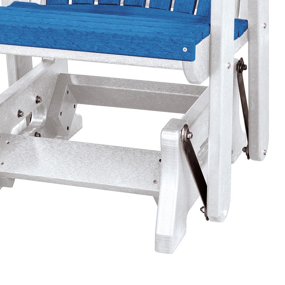 Double Glider with Center Table in Blue and White. Picture 6