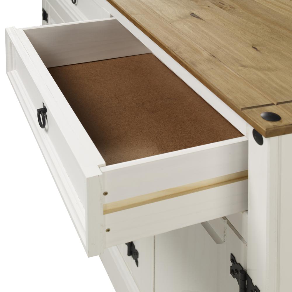 Model COW916 Cottage Series Wood Buffet Sideboard in Corona Snow. Picture 5