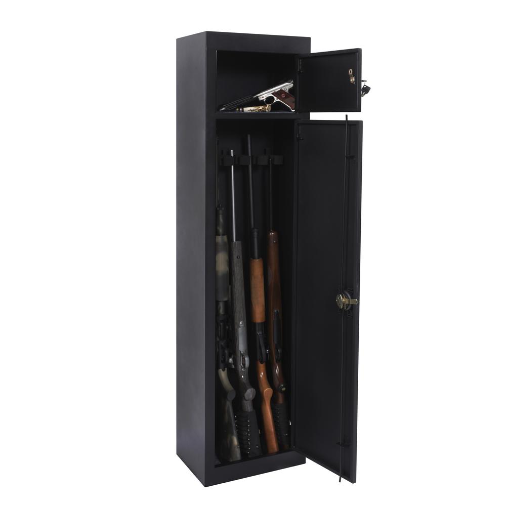 Gun Metal Security Cabinet with separate pistol/ammo area, Black. Picture 3
