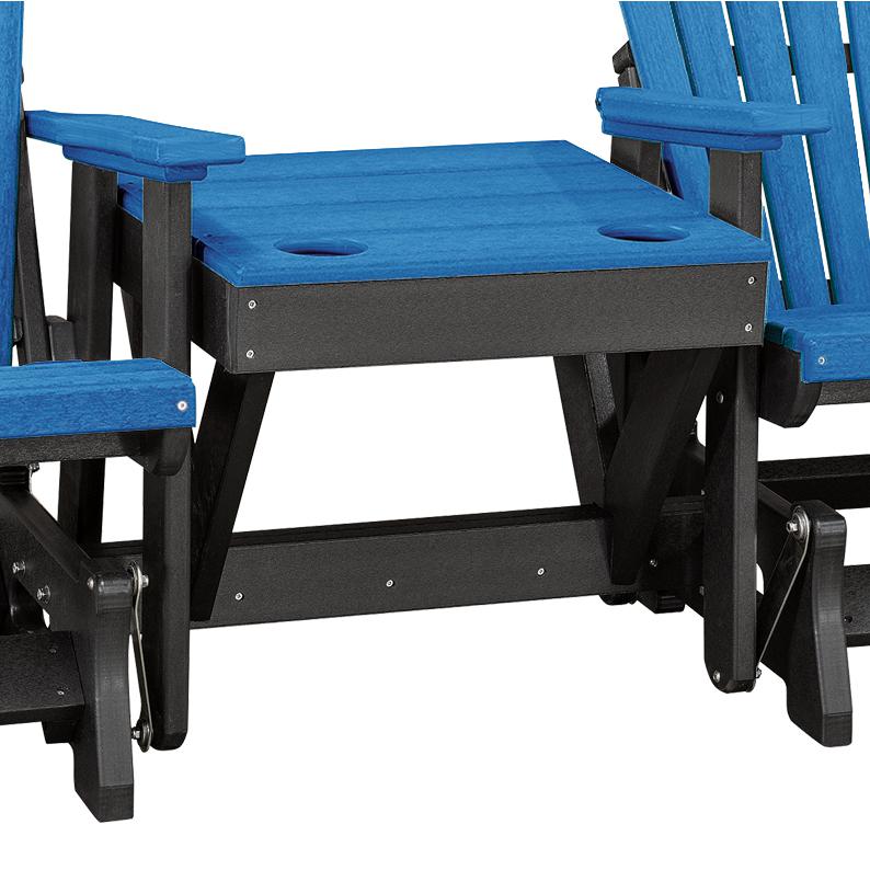 OS Home and Office Model 515BBK-K Double Glider with Center Table in Blue with a Black Base, Made in the USA. Picture 6
