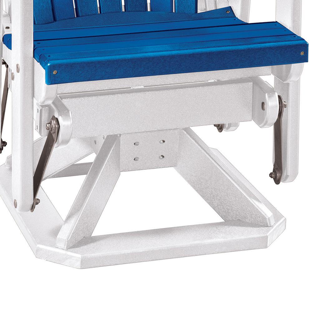 Fan Back Swivel Glider in Blue and White. Picture 5