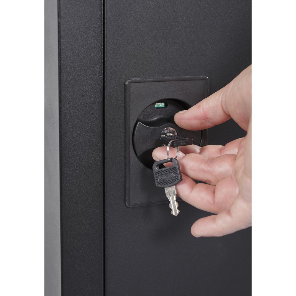 Gun Metal Security Cabinet with separate pistol/ammo area, Black. Picture 2