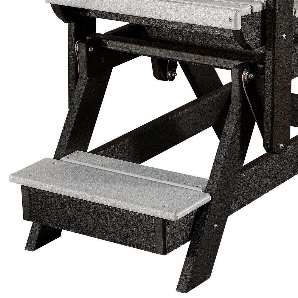 OS Home and Office Model 516LGB-K Double Balcony Height Glider with Center Table in Light Gray and Black. Picture 3