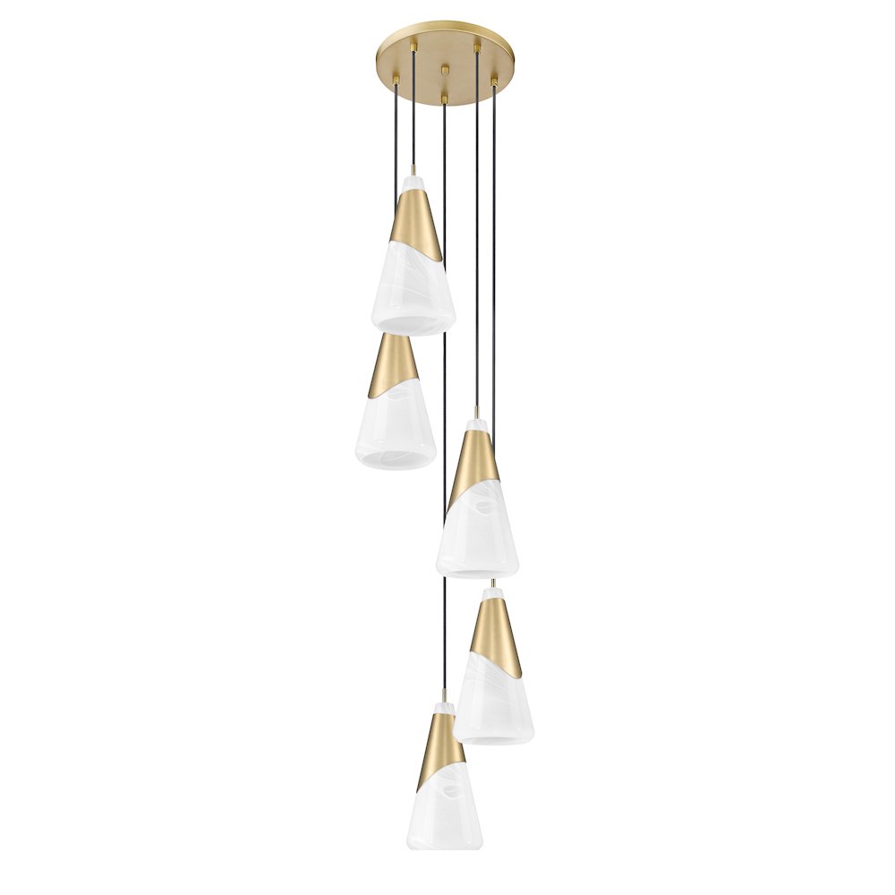 Z-Lite Aimie 5 Light Chandelier, Modern Gold. Picture 5