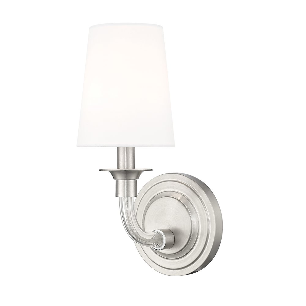 Z-Lite Katerina 1 Light Wall Sconce in Brushed Nickel Frame Finish. Picture 1