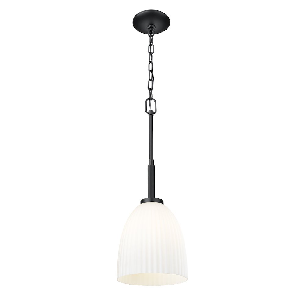 Z-Lite Naya 1 Light Pendant in Matte Black color, Steel frame. Picture 2