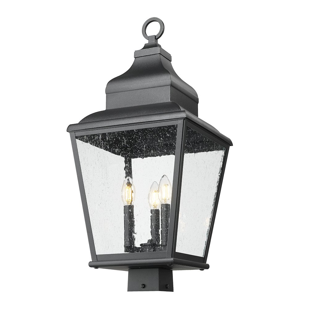 Z-Lite 3 Light Outdoor Post Mount Fixture, Sand Black. Picture 3