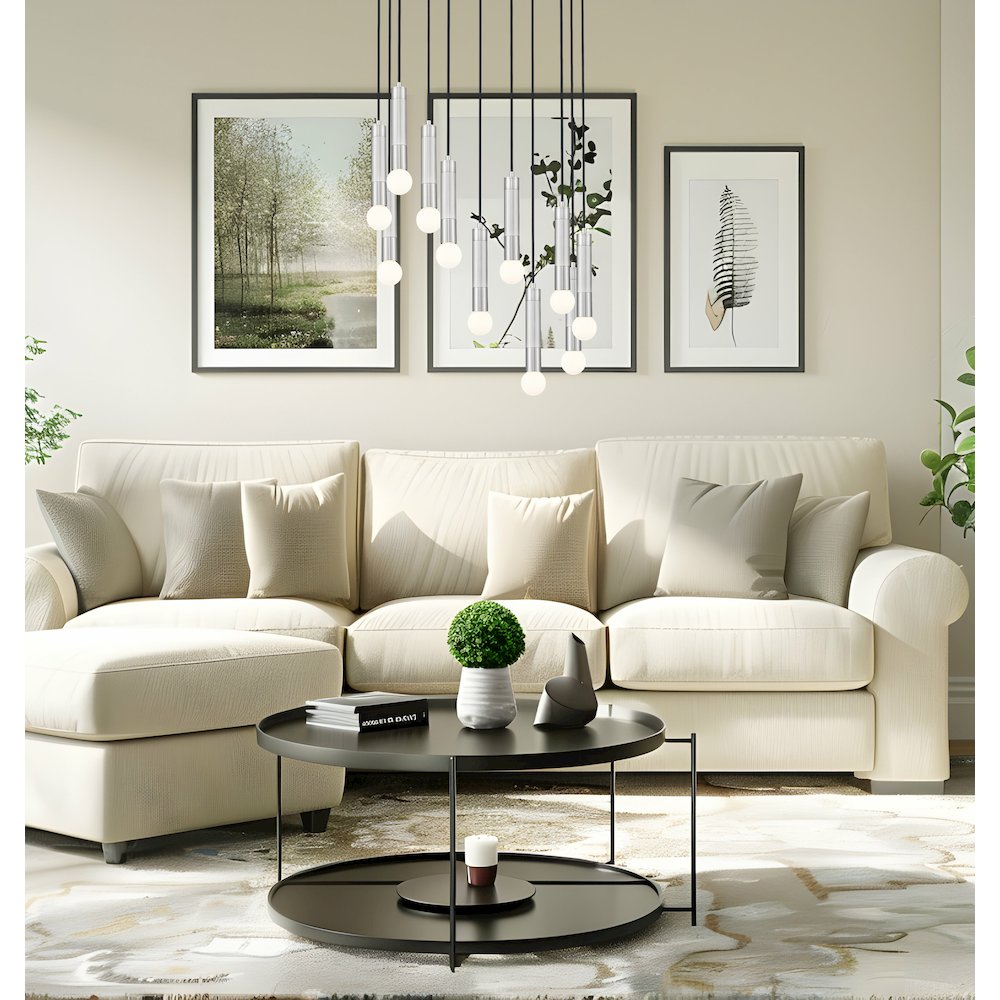 Z-Lite Stari 11 Light Chandelier in Brushed Nickel color, Steel frame. Picture 6